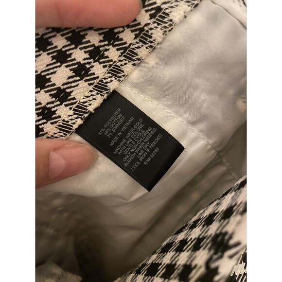 Express Pants Women's 0 Mid Rise Columnist Stretch Gingham Straight Leg Trousers - Picture 5 of 7